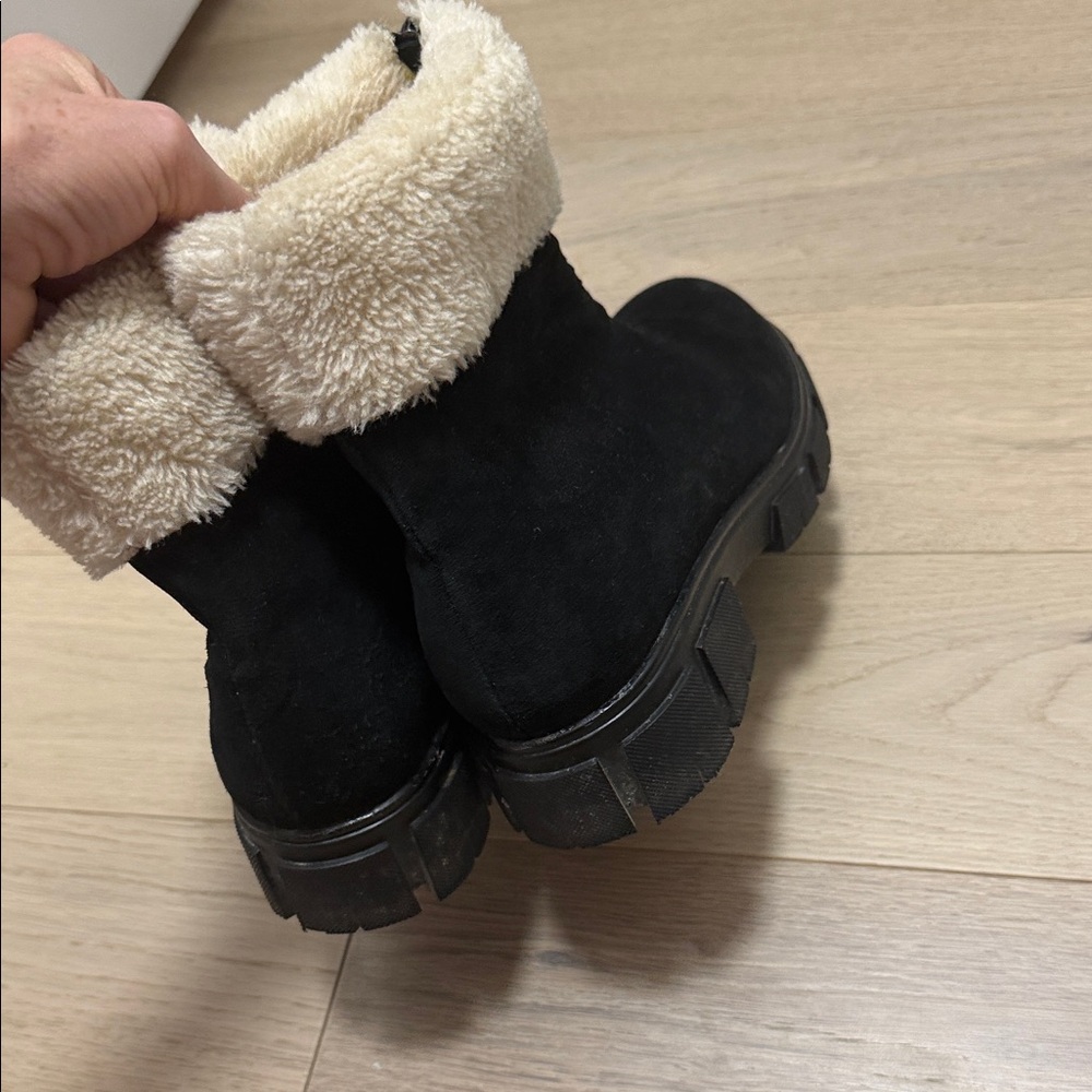 Women's Black and Cream Boots